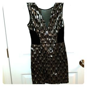 Ark & co Black and silver Open back Dress. Size M